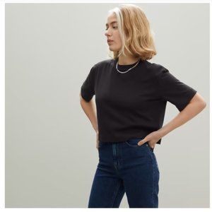 EVERLANE Black Organic Cotton Cropped Tee